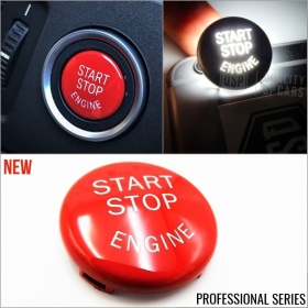 KEY ENGINE IGNITION RED BUTTON "START STOP ENGINE" IN ABS FOR BMW VERSIONS E, Anti-Scratches NO FOOTPRINT