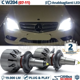 Kit LED H7 para Mercedes Clase C W204 Luces de Cruce | Bombillas LED CANbus Blanco Frío | 6000K 19000LM
