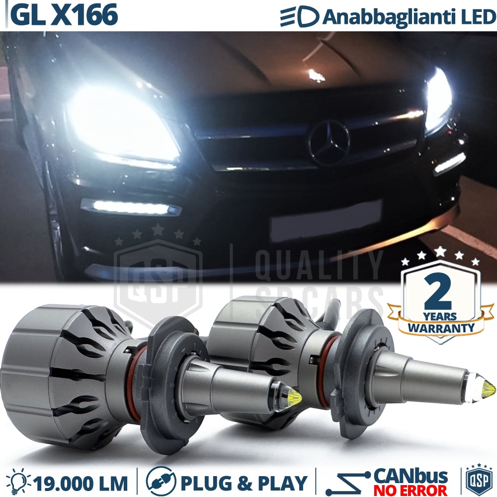 Kit LED H7 para Mercedes GL X166 Luces de Cruce | Bombillas LED CANbus Blanco 6000K 19000LM