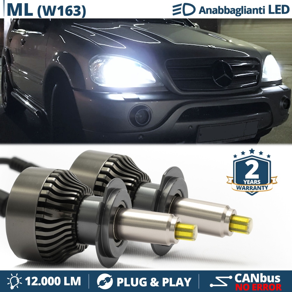 Kit LED H7 para Mercedes ML W163 Luces de Cruce | Bombillas Led Canbus 6500K 12000LM