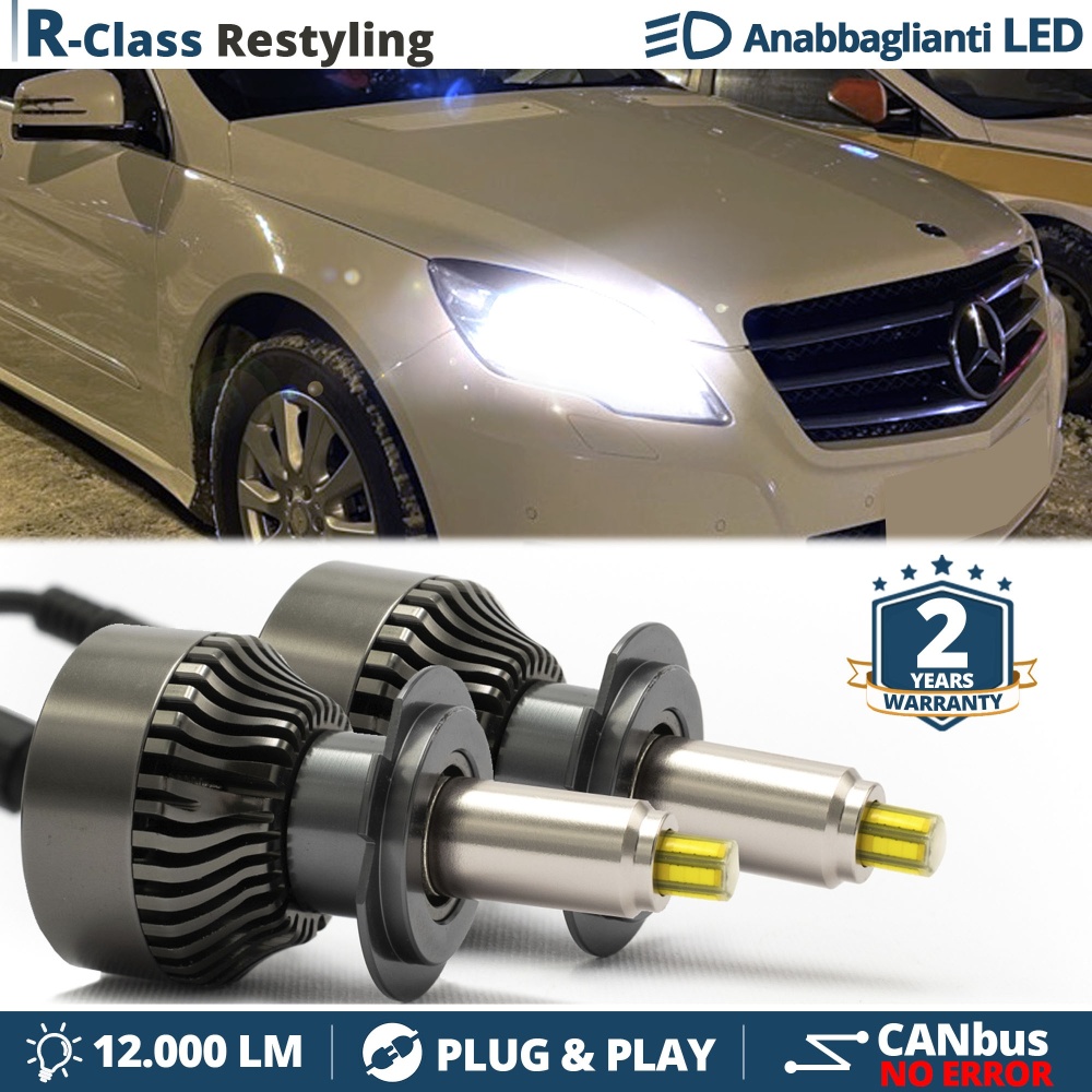 Kit LED H7 para Mercedes Clase R W251 10-13 Luces de Cruce | Bombillas Led Canbus 6500K 12000LM