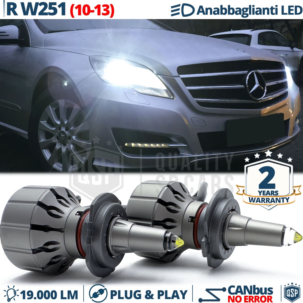 Kit LED H7 para Mercedes Clase R W251 Facelift Luces de Cruce Lenticulares CANbus 111W 19000LM