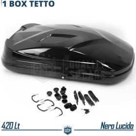 Car Roof Box 420 Liters, Black Travel Box Luggage Carrier