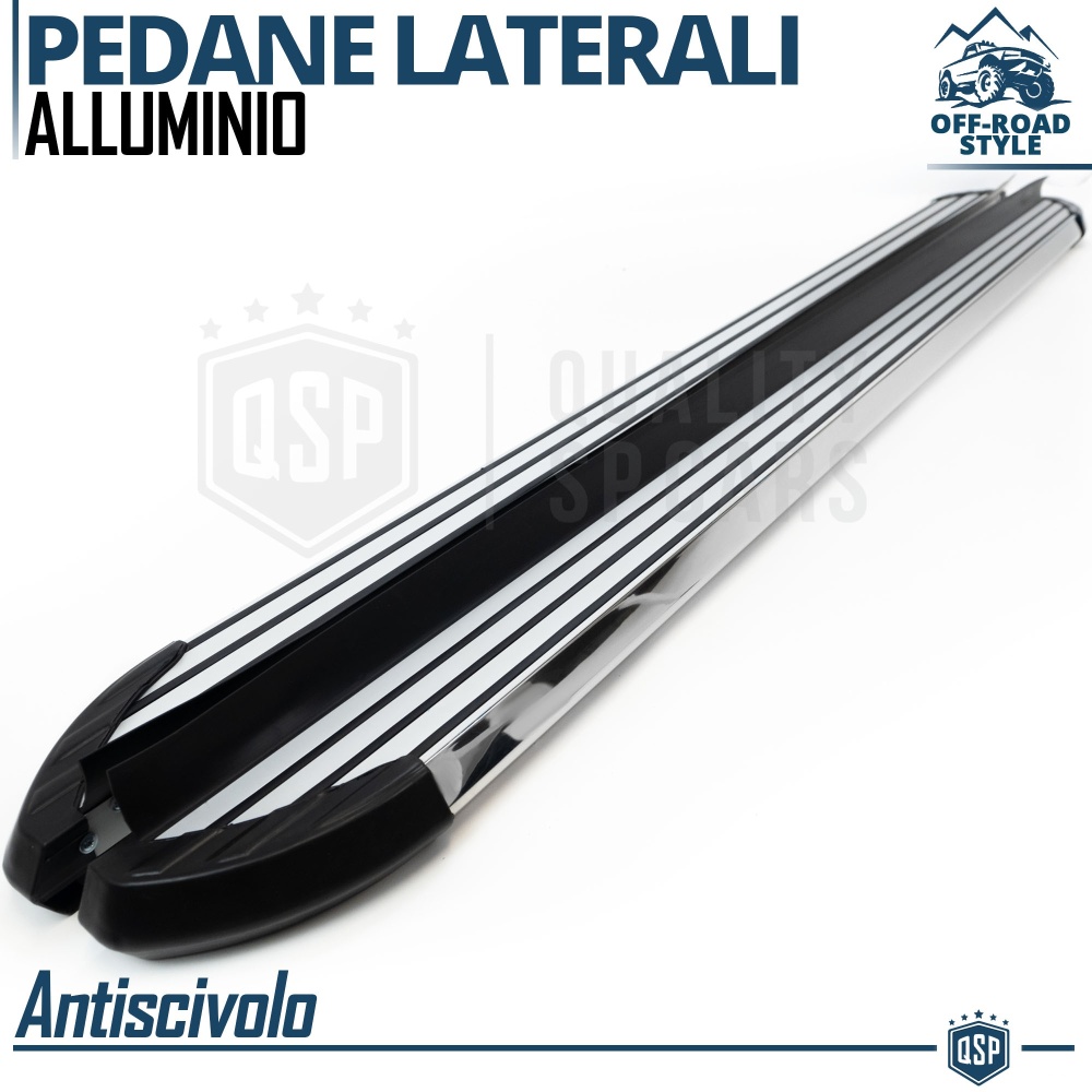 2 ESCALONES LATERALES Universales Coches y SUV | Pisaderas en Aluminio y PVC Antideslizante