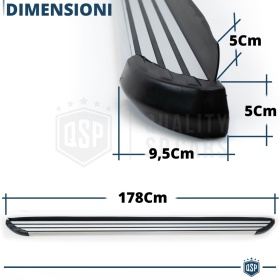 2 ESCALONES LATERALES Universales Coches y SUV | Pisaderas en Aluminio y PVC Antideslizante
