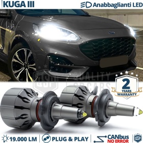 Bombillas LED H7 para Ford KUGA 3 Luces de Cruce Lenticulares CANbus 111W | 6000K 19000LM