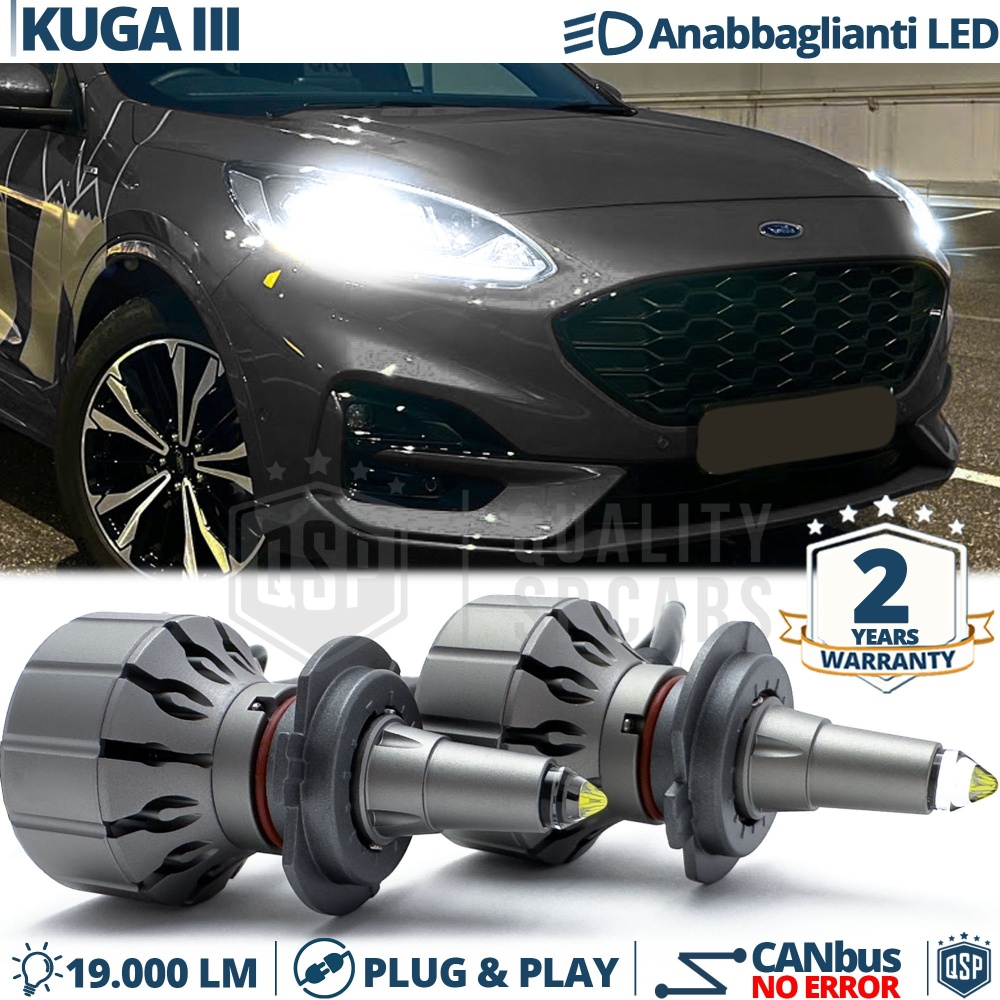 Bombillas LED H7 para Ford KUGA 3 Luces de Cruce Lenticulares CANbus 111W | 6000K 19000LM