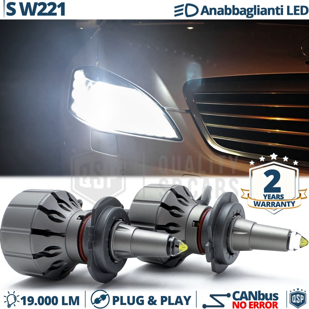 Bombillas LED H7 para Mercedes Clase S W221 Luces de Cruce CANbus 111W | 6000K 19000LM