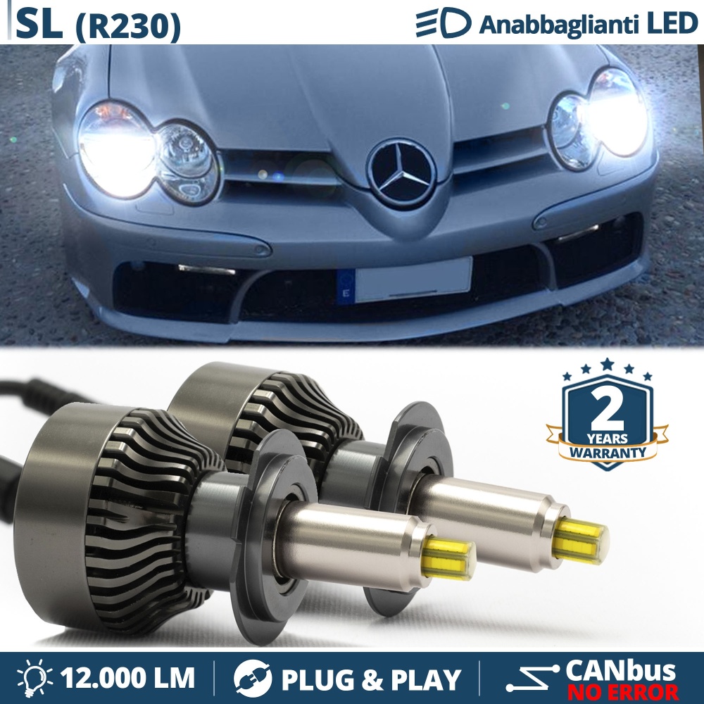 Kit LED H7 para Mercedes SL R230 01-08 Luces de Cruce | Bombillas Led Canbus 6500K 12000LM