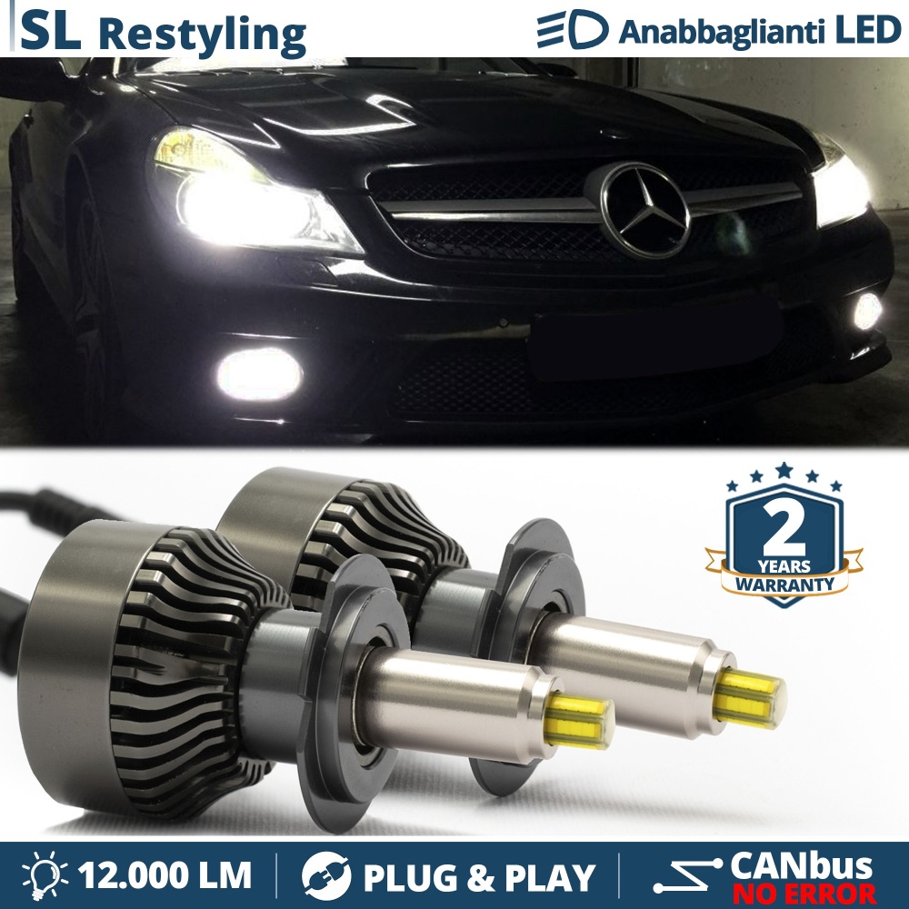 Kit Led H7 per Mercedes SL R230 08-11 Luci Bianche Anabbaglianti CANbus | 6500K 12000LM