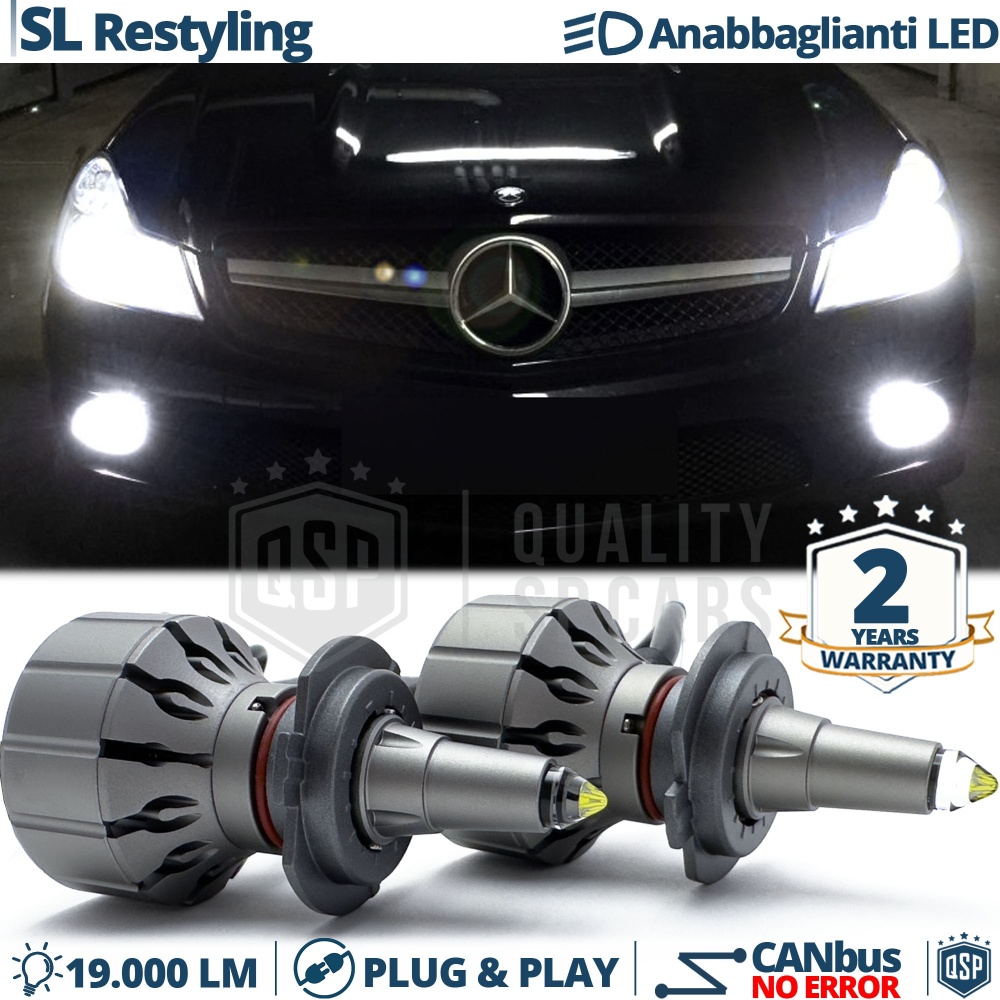 Kit LED H7 para Mercedes SL R230 Facelift Luces de Cruce CANbus 111W | 6000K 19000LM