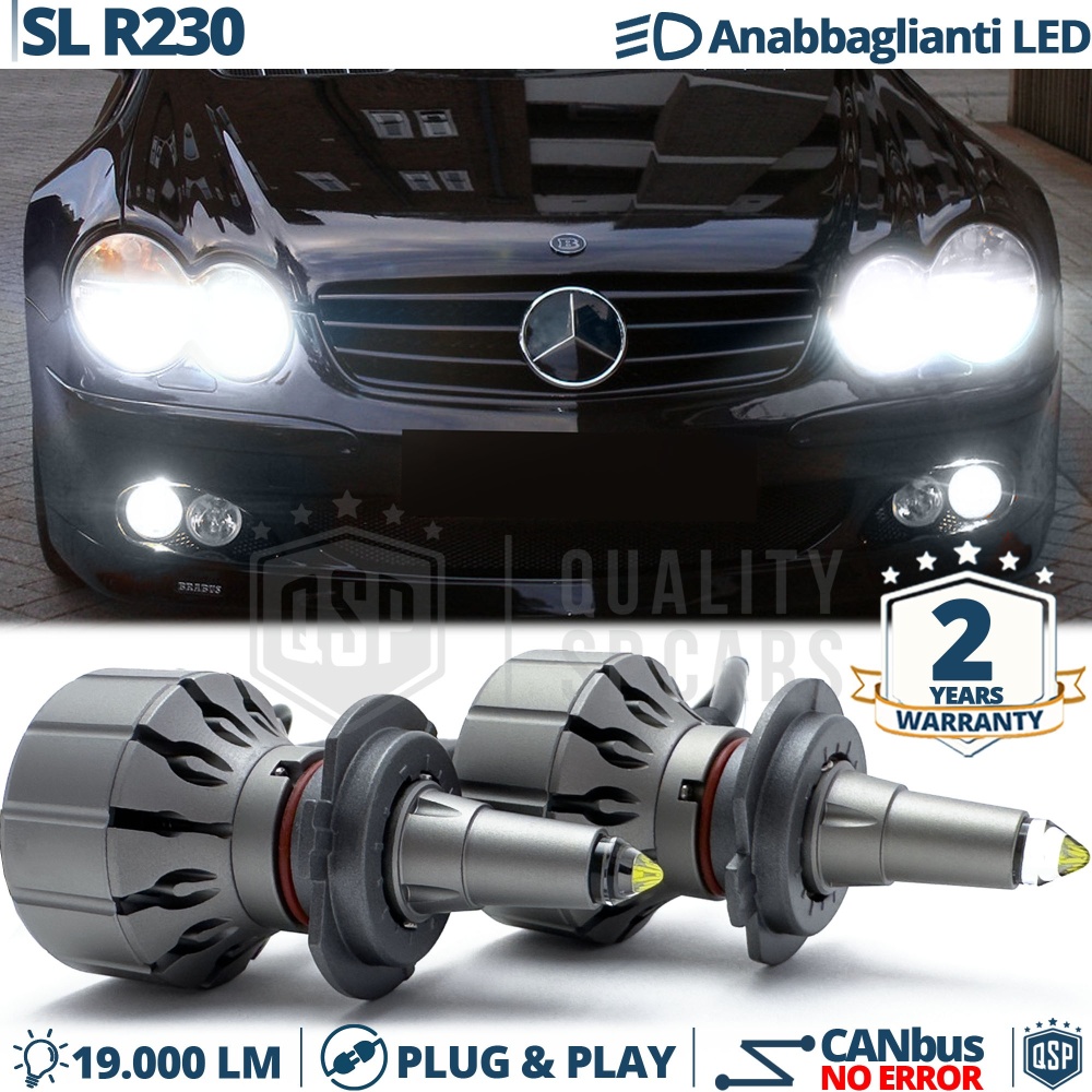 Kit LED H7 para Mercedes SL R230 Luces de Cruce CANbus 111W | 6000K 19000LM