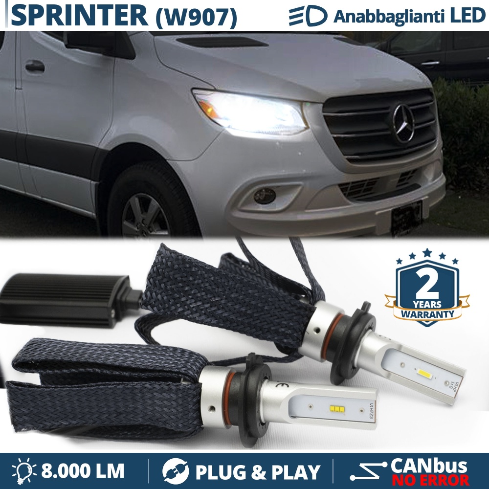 H7 LED Kit for Mercedes Sprinter W907 W910 Low Beam CANbus Bulbs | 6500K Cool White 8000LM
