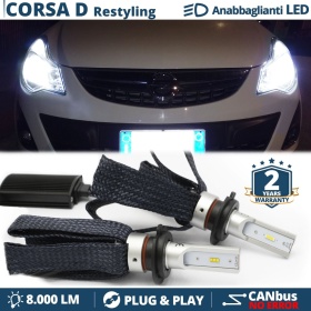 Kit LED H7 para Opel CORSA D Facelift Luces de Cruce CANbus | 6500K Blanco Frío 8000LM