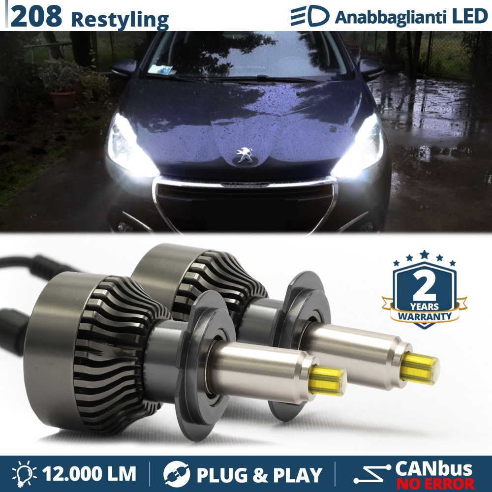 Kit LED H7 para Peugeot 208 Facelift Luces de Cruce Lenticulares | Bombillas Led Canbus 6500K 12000LM
