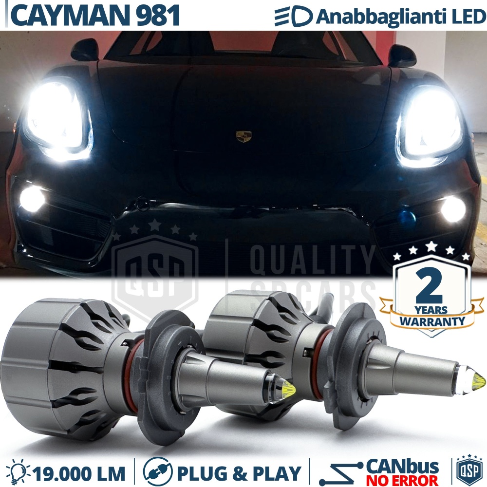 Kit LED H7 para Porsche Cayman 981 Luces de Cruce Lenticulares CANbus | 6000K 19000LM