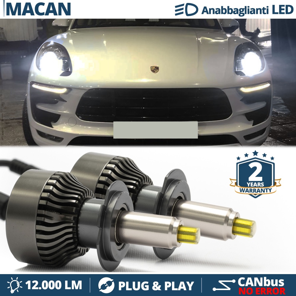 Kit LED H7 para Porsche MACAN 95B Luces de Cruce | Bombillas Led Canbus 6500K 12000LM