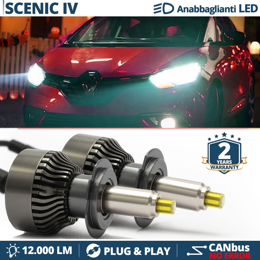 Kit LED H7 para Renault Scenic 4 Luces de Cruce | Bombillas Led Canbus 6500K 12000LM
