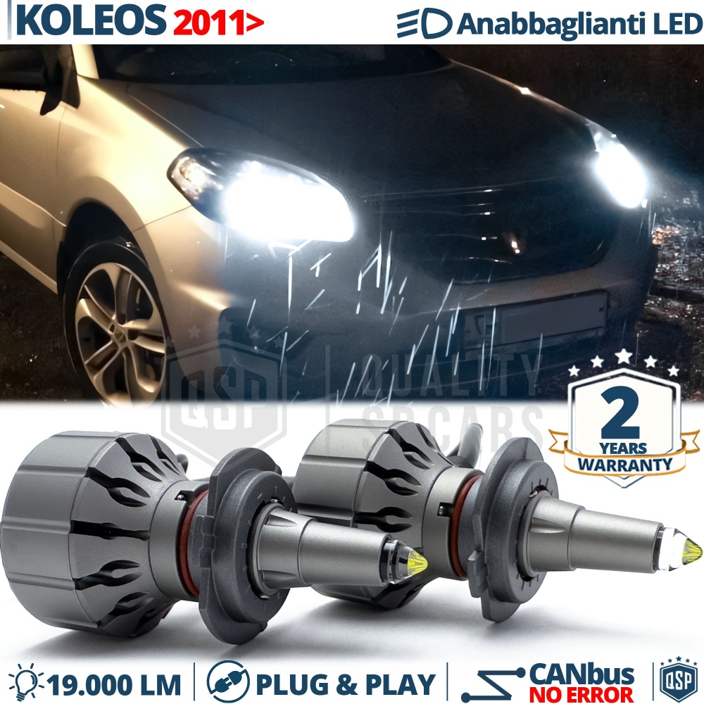 Kit LED H7 para Renault KOLEOS Facelift Luces de Cruce Lenticulares CANbus | 6000K 19000LM