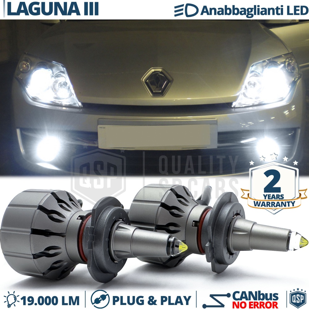 Kit LED H7 para Renault Laguna 3 Luces de Cruce Lenticulares CANbus | 6000K 19000LM