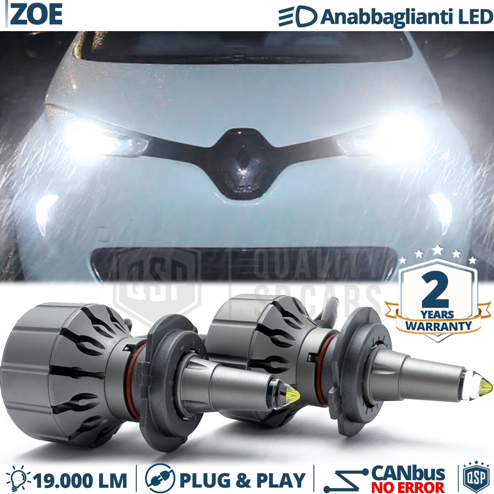 Kit LED H7 para Renault ZOE Luces de Cruce Blanco Frío CANbus 111W | 6000K 19000LM