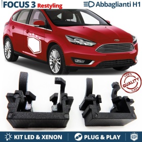2X Adaptatores del Retenedor Soporte Bombilla para Montaje KIT LED H1 para FORD FOCUS 3 Facelift (2014-2018) Luces de CARRETERA