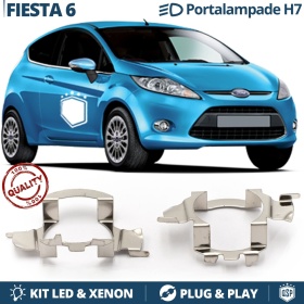 2x Adattatori Portalampada per Ford Fiesta 6 08-13 Montaggio Fari Led o Xenon H7