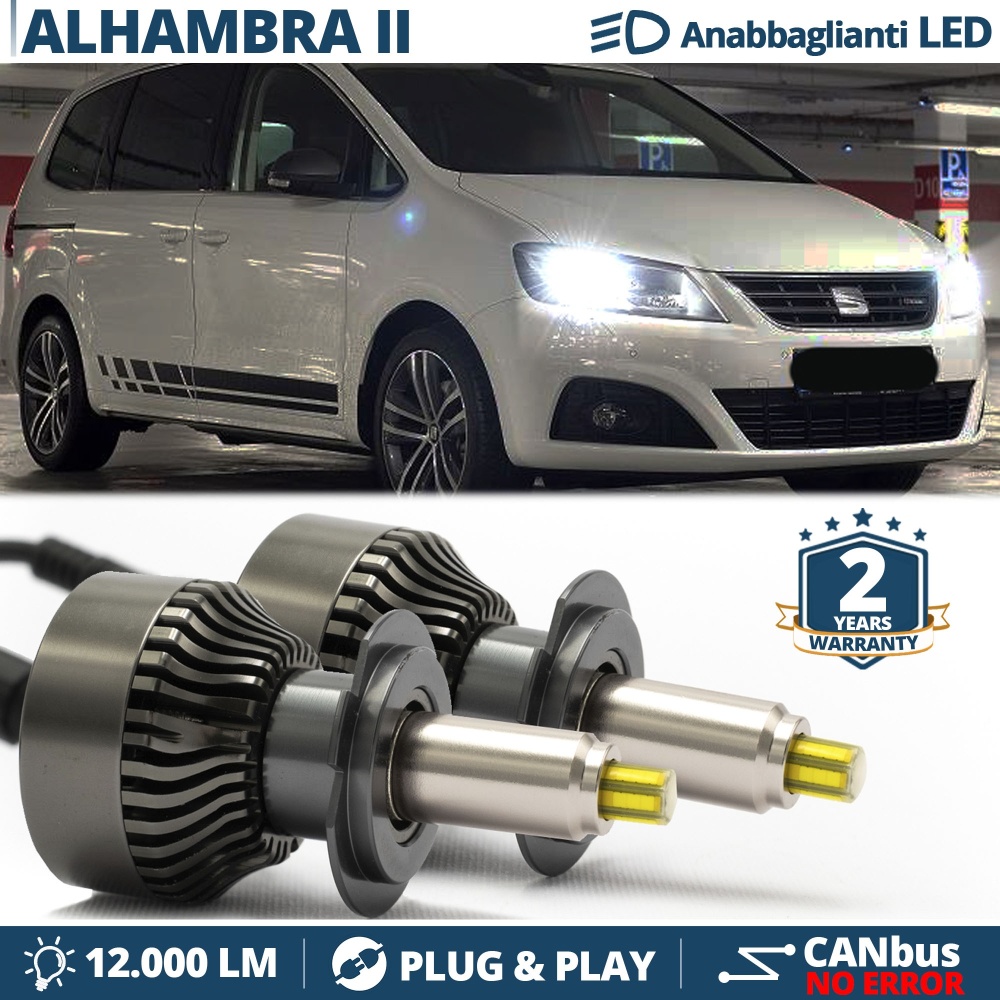 Kit LED H7 para Seat ALHAMBRA 2 Luces de Cruce | Bombillas Led Canbus 6500K 12000LM