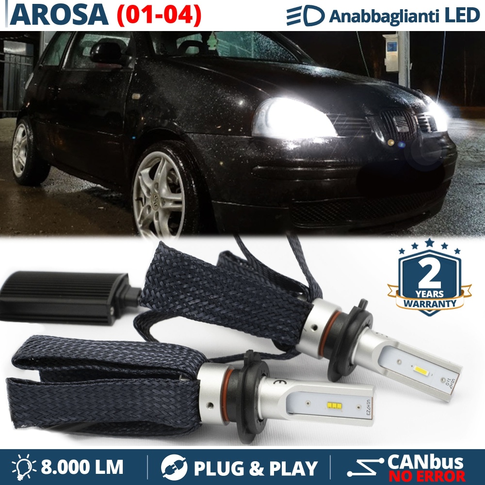 Kit LED H7 para Seat AROSA FACELIFT Luces de Cruce CANbus | 6500K Blanco Frío 8000LM