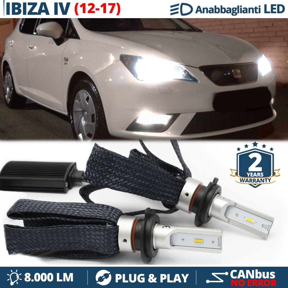 Kit LED H7 para Seat IBIZA 4 6J Facelift Luces de Cruce CANbus | 6500K Blanco Frío 8000LM