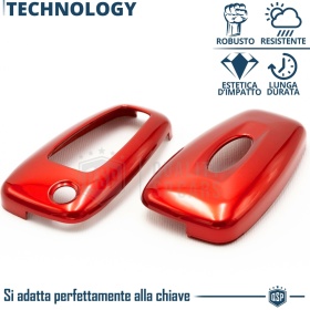 Funda Rígida Llave Mando Roja para Ford FOCUS 3 | Carcasa Protectora en Abs Térmico