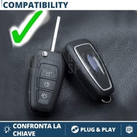 Funda Rígida Llave Mando Roja para Ford FOCUS 3 | Carcasa Protectora en Abs Térmico