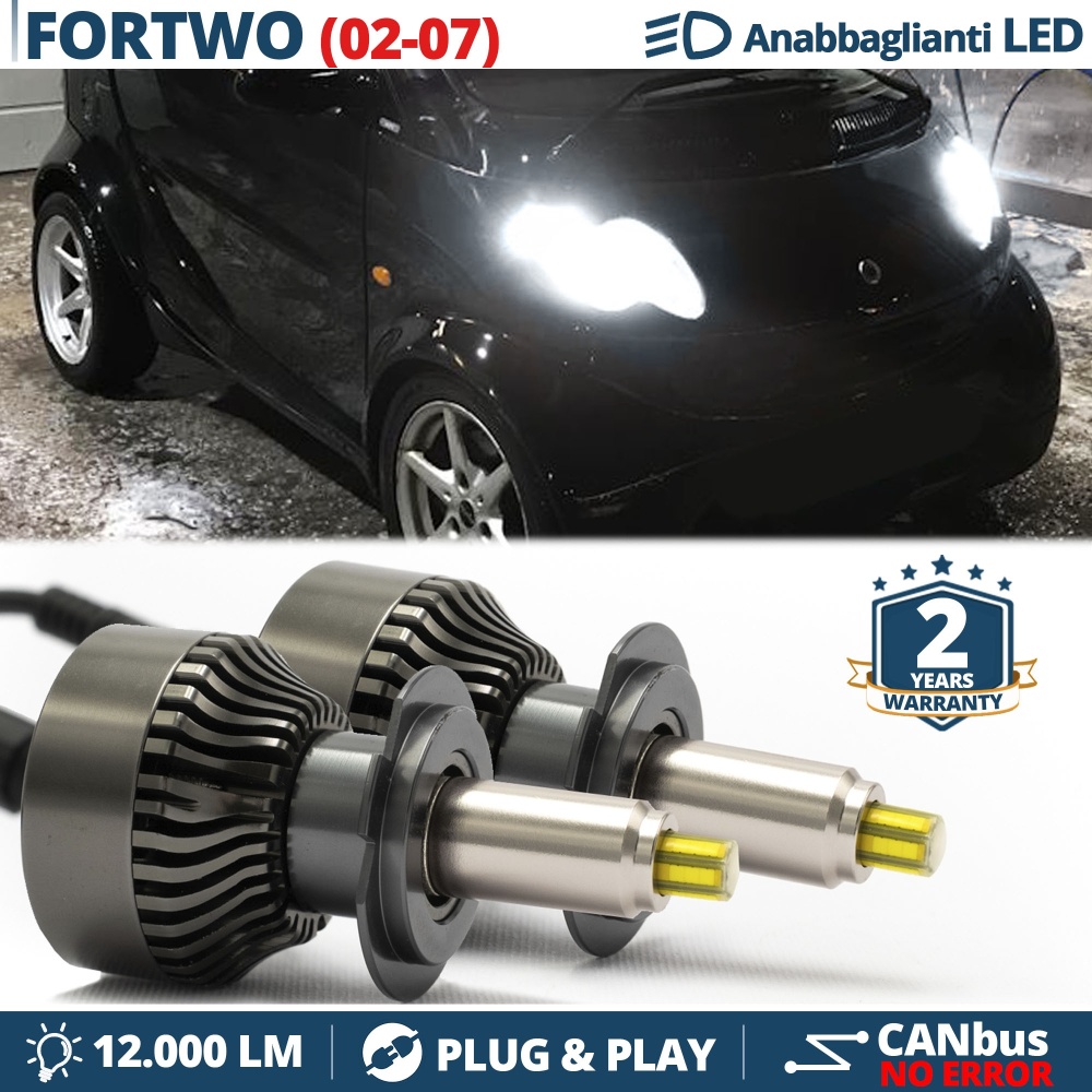Kit LED H7 para Smart FORTWO W450 02-07 Luces de Cruce | Bombillas Led Canbus 6500K 12000LM