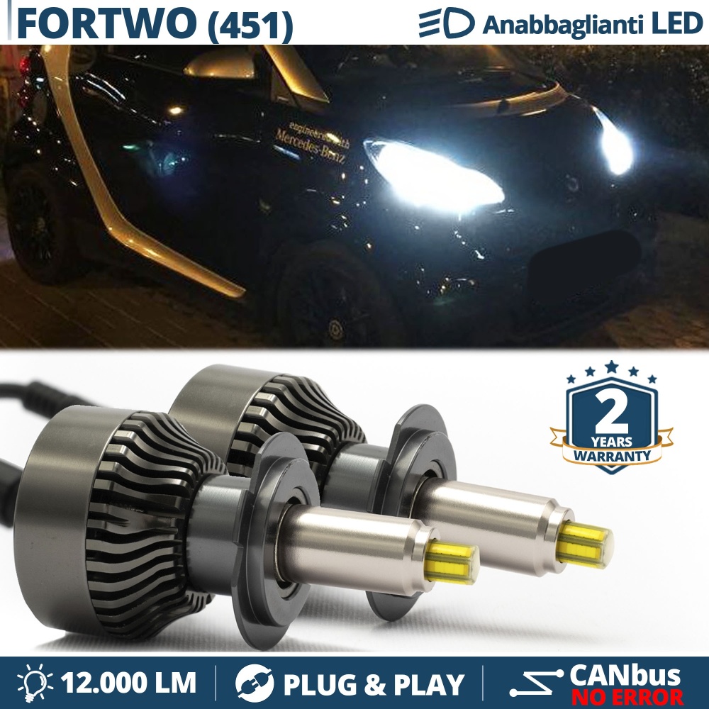 Kit LED H7 para Smart FORTWO W451 Luces de Cruce | Bombillas Led Canbus 6500K 12000LM