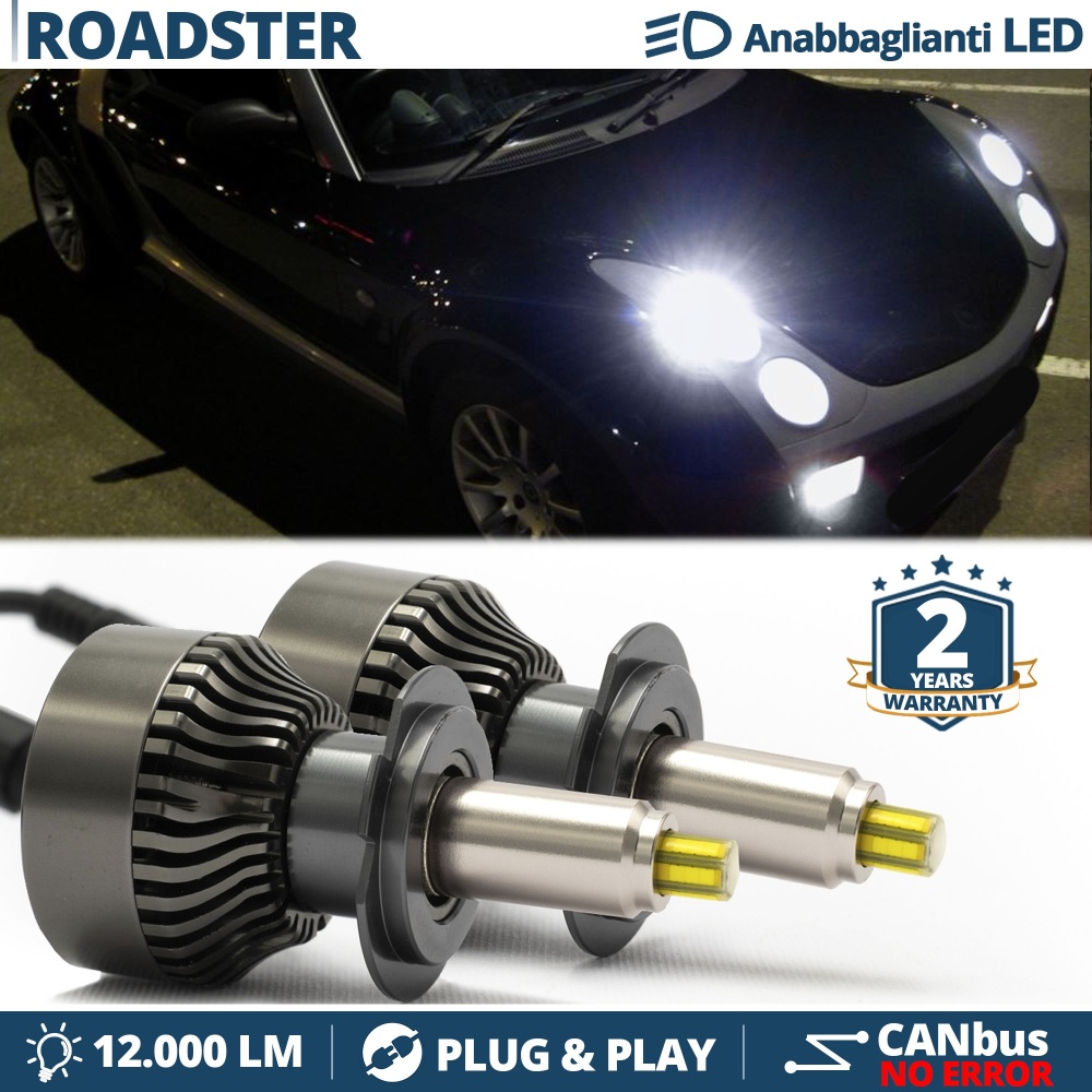 Kit LED H7 para SMART ROADSTER Luces de Cruce | Bombillas Led Canbus 6500K 12000LM