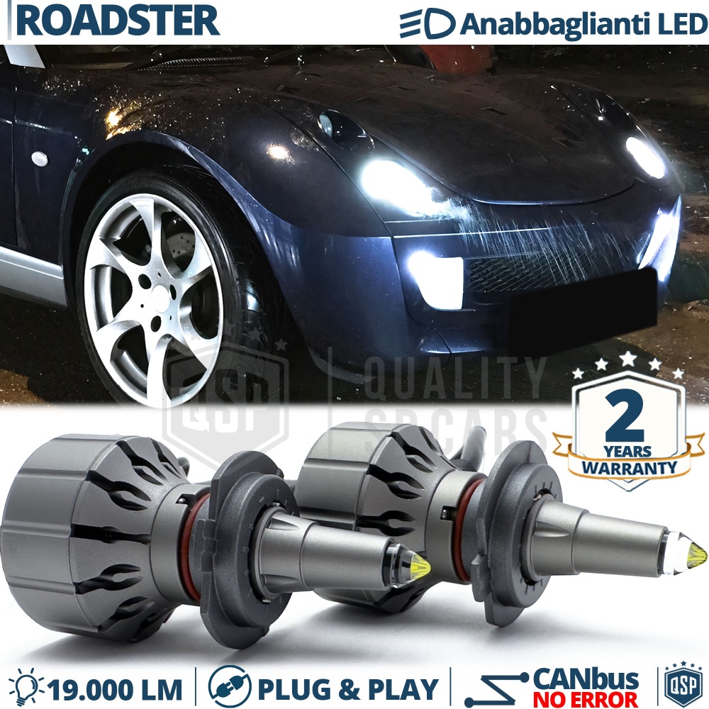 Kit LED H7 para Smart ROADSTER Luces de Cruce Lenticulares CANbus | 6000K 19000LM