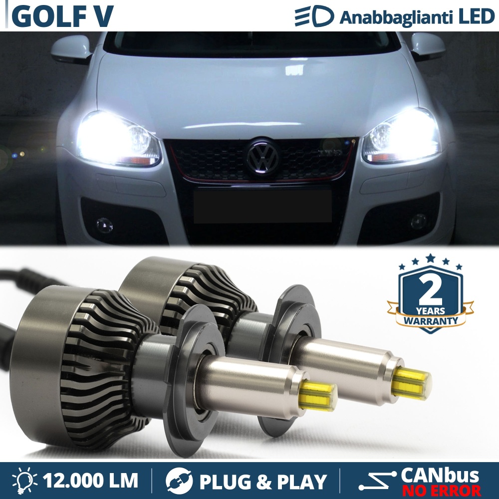 H7 LED Kit für Volkswagen GOLF 5 Abblendlicht | Canbus LED Birnen 6500K 12000LM