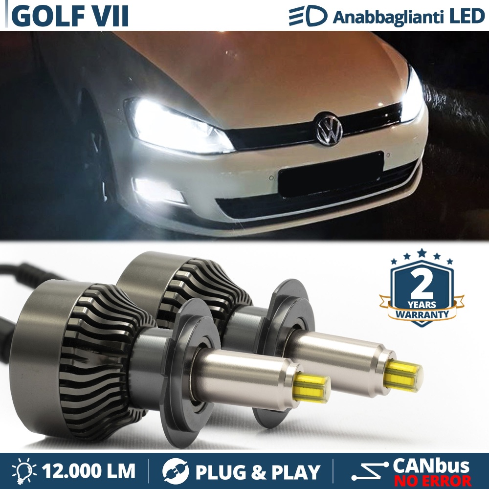 Kit LED H7 para Volkswagen GOLF 7 Luces de Cruce | Bombillas Led Canbus 6500K 12000LM