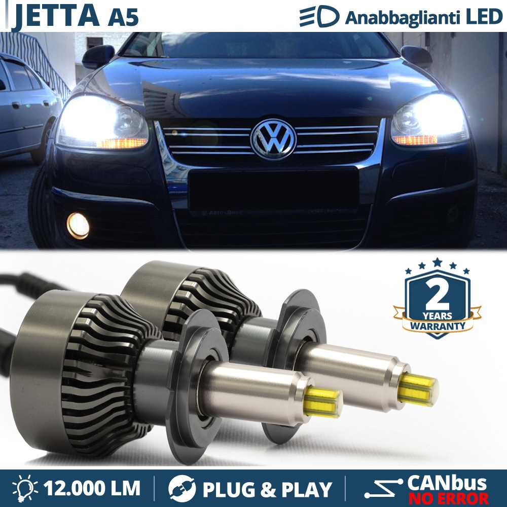 Kit LED H7 para Volkswagen JETTA mk5 Luces de Cruce | Bombillas Led Canbus 6500K 12000LM