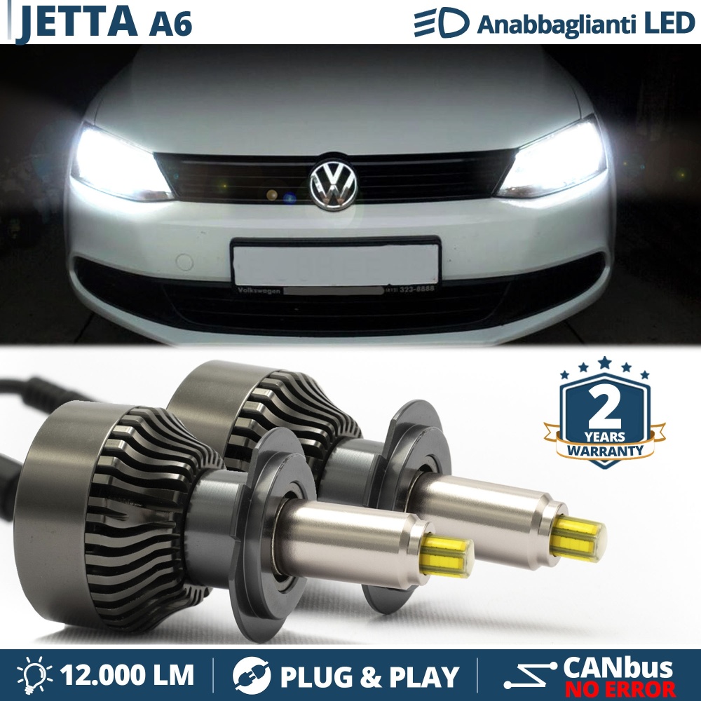 Kit LED H7 para Volkswagen JETTA mk6 Luces de Cruce | Bombillas Led Canbus 6500K 12000LM