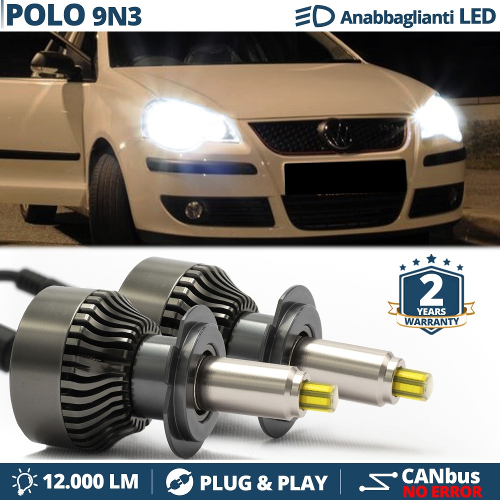 Kit LED H7 para Volkswagen POLO 9N3 Luces de Cruce | Bombillas Led Canbus 6500K 12000LM