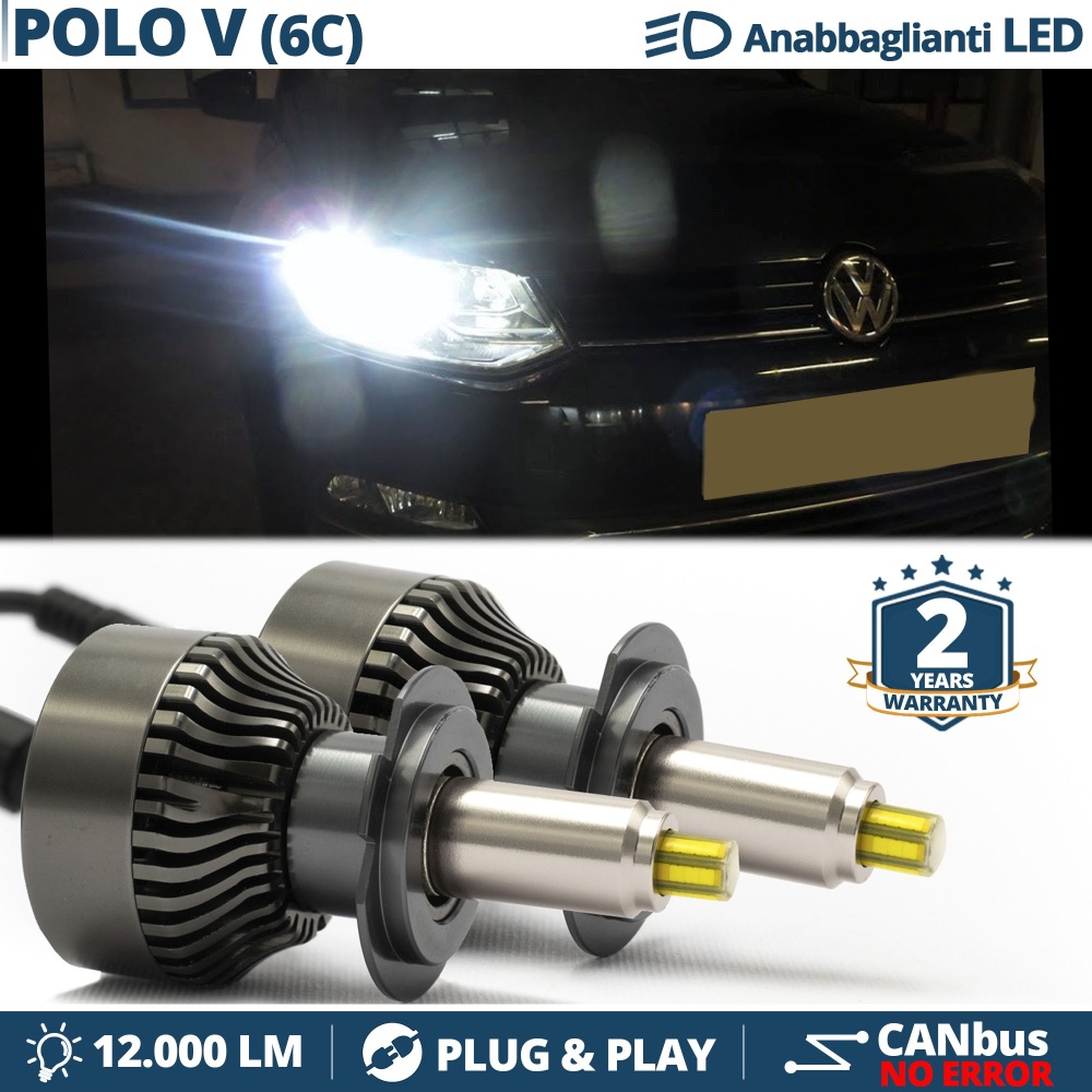 Kit LED H7 para VW POLO 6C Facelift Luces de Cruce | Bombillas Led Canbus 6500K 12000LM