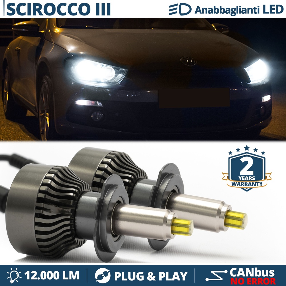 Kit LED H7 para VW SCIROCCO 3 Luces de Cruce | Bombillas Led Canbus 6500K 12000LM