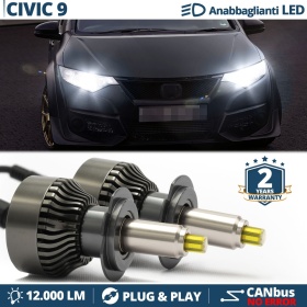 Kit LED H7 para Honda CIVIC 9 Luces de Cruce | Bombillas Led Canbus 6500K 12000LM