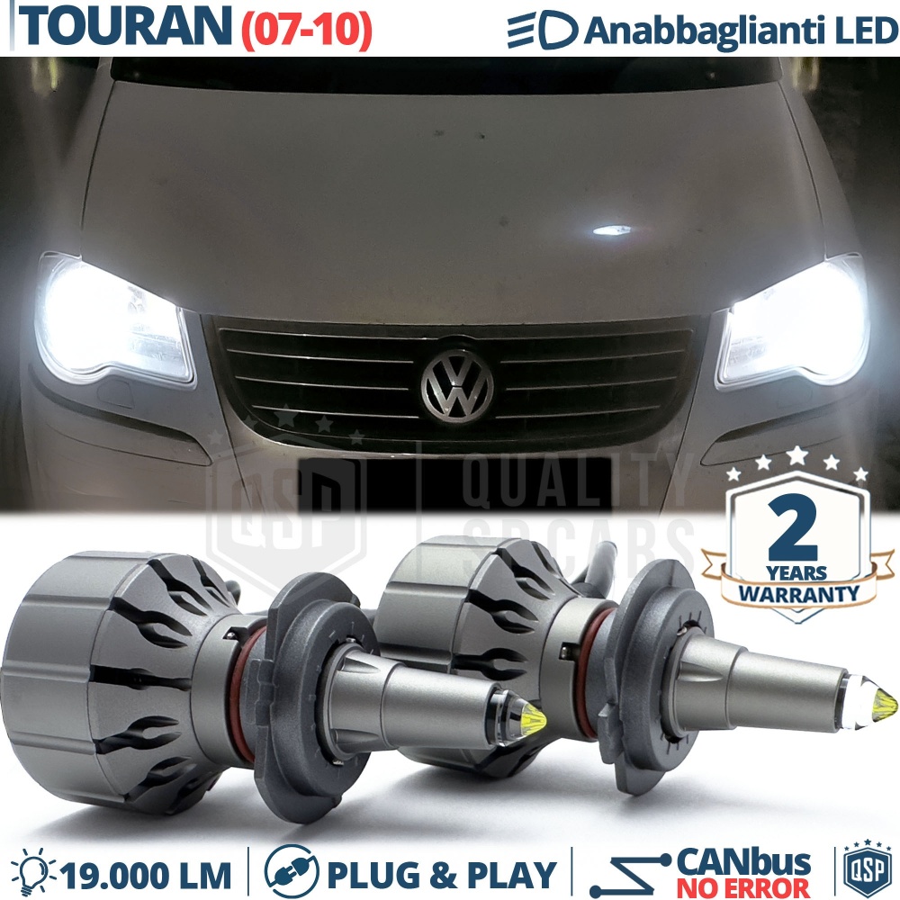 Kit LED H7 para Vw TOURAN FACELIFT Luces de Cruce Lenticulares CANbus | 6000K 19000LM