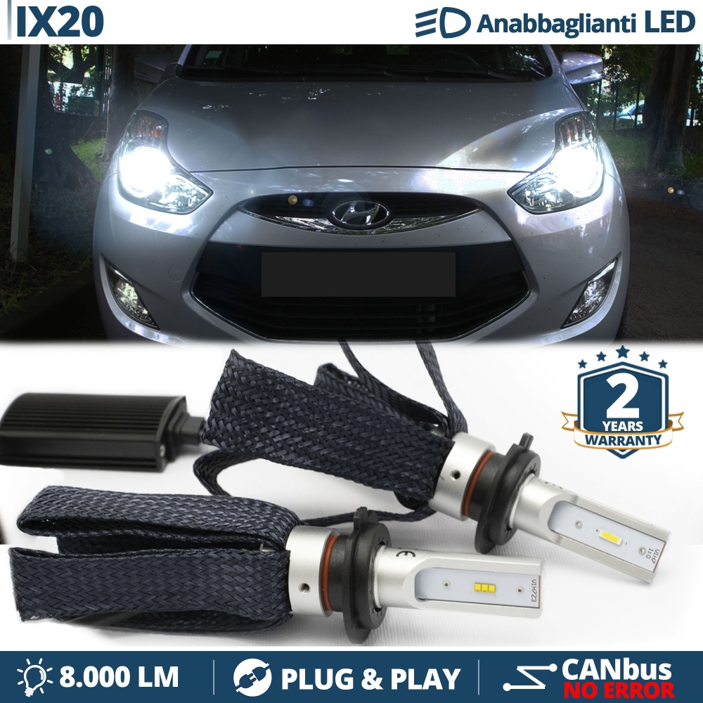 Kit LED H7 para HYUNDAI ix20 Luces de Cruce CANbus | 6500K Blanco Frío 8000LM