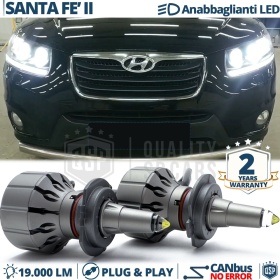 Kit LED H7 para Hyundai SANTE FE 2 Luces de Cruce Lenticulares CANbus | 6000K 19000LM