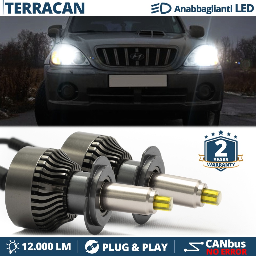 Kit LED H7 para Hyundai TERRACAN Luces de Cruce | Bombillas Led Canbus 6500K 12000LM