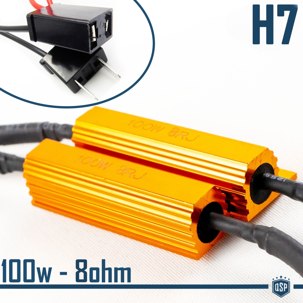 X2 Resistencias Canbus 100W-8 OHM para Led H7 Cancelador Error Decodificador Suplementario