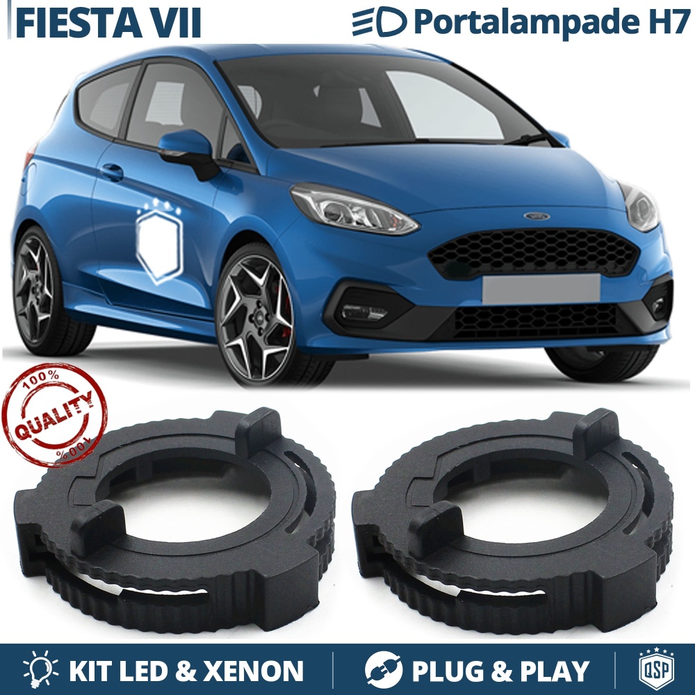2 Adattatori Portalampada LED H7 Per Ford Fiesta 7, Anabbaglianti Bloccaggio Kit LED, Xenon 2 Adattatori Portalampada LED H7 Per Ford Fiesta 7, Anabbaglianti Bloccaggio Kit LED, Xenon